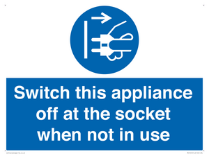 Switch this appliance off at the socket when not in use